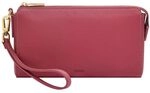 Fossil Women's Wristlet Pink Leather Wristlet, SLG1619667