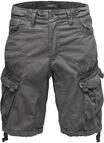 Amaci&Sons Herren Cargoshorts M&auml;nner Kurze Bermuda Hose Regular Fit 7033 Dunkelgrau