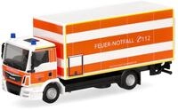 Herpa LKW Modellfahrzeug MAN TGM Koffer-LKW mit Ladebordwand Feuerwehr D&uuml;sseldorf,
