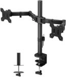 BONTEC Monitor Halterung 2 Monitore f&uuml;r 13-27 Zoll Flach & Curved Bildschirm,