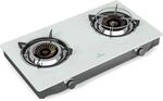 Klarstein Barzona Gaskochfeld, 2-Brenner Edelstahl & Glas, 7,7kW, Tragbarer