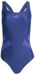 adidas Women's Logo C-Back Swimsuit, Dark Blue/Semi Lucid Blue, 40