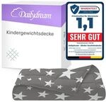Dailydream Kinder Gewichtsdecke | 104x150 | 3,2 kg | Motiv Sterne | aus 100%