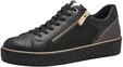 MARCO TOZZI Damen Sneaker flach mit Rei&szlig;verschluss Vegan, Schwarz (Black Comb), 41