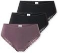 Schiesser Damen 3 PACK Brazilian Slip Unterw&auml;sche mit Spitze - Modern...