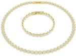 Swarovski Una Angelic Set, Wei&szlig;es und Vergoldetes Set aus Halskette und Armband mit