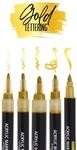 Online 5er-Set Acryl Stifte Gold I Stark deckendes Handlettering Set mit Brush Pen,