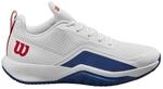 Wilson Men's Rush Pro Lite Sneaker, White/Deja Vu Blue/Wilson Red, 44 2/3 EU
