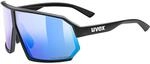 uvex Unisex Sportstyle 237 CV Sportbrille, black matt-mirror blue, OneSize
