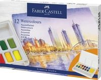 FABER-CASTELL 169712 - Aquarellfarben Set, 12 Farbn&auml;pfchen, inkl....