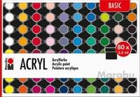 Marabu 1210000000207 - Gro&szlig;es Einsteigerset Acrylfarben Basic, 80 x 3,5 ml, auf
