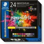 STAEDTLER brush pen pigment Arts, Premium-Zeichentusche, Pinselspitze f&uuml;r variable