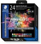 STAEDTLER brush pen pigment Arts, Premium-Zeichentusche, Pinselspitze f&uuml;r variable