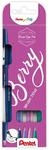 Pentel SES15B-4 Brush Sign Pen Berry Colors Set, Faserschreiber, pinsel&auml;hnliche