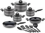 GSW Kochtopf Set Milano Grey, 15-teilig, Hochwertiges Topfset f&uuml;r Induktion, Ceran &
