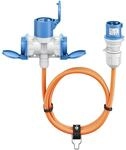 CEE-Caravan-Adapterkabel 1,5m, Stecker auf CEE-Buchse, 2X Schuko, IP44