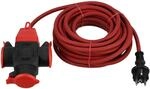 REV Verl&auml;ngerung 3fach, Verl&auml;ngerungskabel 10m Aussenbereich wasserd. 3680W, rot