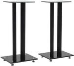 vidaXL 2X Lautsprecherst&auml;nder Doppels&auml;ulen Glas Schwarz Boxen St&auml;nder Stativ