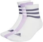 adidas Unisex 3-Stripes Cushioned Sportswear Mid-Cut Socks 3 Pairs