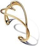 PANDORA Essence Organisch Geformtes Herz Armreif aus Sterling Silber mit vergoldeter