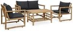 vidaXL Gartenm&ouml;bel 4-TLG. mit Auflagen Bank Stuhl Tisch Gartenbank Gartensessel