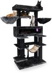 Petrebels XXL Kratzbaum Grosse Katzen Stabil Lookout 198 cm, Schwarz