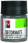 Marabu 14010005278 - Decormatt Acryl Hellgrau 278, 50 ml, samtmatte Acrylfarbe auf