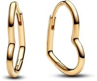 Pandora Moments Asymmetrisches Herz Ohrringe aus Sterling Silber mit vergoldeter