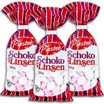 3 er Pack Piasten Schoko Linsen 3 x 225g Schokoladen-Dragees mit Zucker&uuml;berzug und