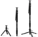SIRUI SVM-145P Rapid System Carbonfaser-Monopod mit Pedal, 145 cm Einbein-Stativ,