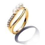 Pandora Essence Ring, 14-kar&auml;tig vergoldet, mit wei&szlig;er, behandelter
