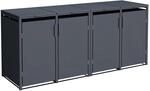DEGAMO M&uuml;lltonnenbox 4-er M&uuml;lltonnenhaus M&Uuml;NCHEN f&uuml;r 4X kleine Tonnen 120...