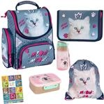 Goldkids Schulranzen Katze Cat Motiv ergonomischer Ranzen Federmappe Turnbeutel