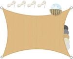 Sol Royal Sonnensegel rechteckig 4x5m Wasserdurchl&auml;ssig HDPE Atmungsaktiver Balkon