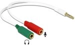 DeLock Adapter (Klinkenstecker 3, 5mm - 2X Klinkenbuchse 3, 5mm, 4-polig) Wei&szlig;,