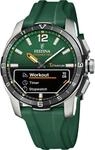 Festina Hybrid Smartwatch Herren - Kautschukarmband Gr&uuml;n - Schritte, Musik,