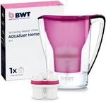 BWT Wasserfilter AQUAlizer Home, Aubergine | inkl. 1 Magnesium Filterkartusche, F&uuml;r