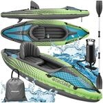 tectake&reg; Kajak Boot aufblasbar, aufblasbares Kanu Paddelboot f&uuml;r 1 Person mit