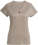 adidas Damen AEROREADY Train Essentials Minimal Branding V-Neck Tee, Chalky
