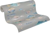 A.S. Cr&eacute;ation Vliestapete mit Tiermotiv Fischmuster 10,05m x 0,53 m - Grau, Bunt,