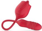 Teazers &ndash; Rose Sto&szlig;ender Dildo Vibrator &ndash; Rot
