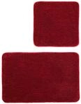 Kleine Wolke Badteppich-Set Relax Rubin 2-teilig 50x50cm und 55x85cm