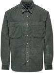 ONLY & SONS Herren Onsalp Rlx 2pkt Washd Cord Ls Shirt Noos, Castor Gray, XXL