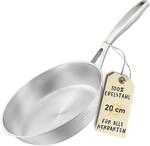 SILBERTHAL Edelstahlpfanne 20 cm Unbeschichtet f&uuml;r Induktion, 18/10 | Schnell hei&szlig;