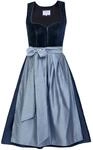 Edelnice Trachtenmode Exklusives Designer Midi Dirndl Luna Samt blau inkl.