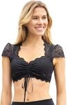 Nina von C. Dirndl-Bluse, Kurzarm Damen,44,Schwarz