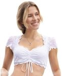 Nina von C. Dirndl-Bluse, Kurzarm Damen,34,Wei&szlig;