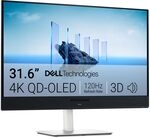 Dell 32 Plus Monitor - S3225QC, 4K UHD (3840x2160), 120Hz, QD OLED, 0.03ms, AMD Dell 32 Plus Monitor - S3225QC, 4K UHD (3840x2160), 120Hz, QD OLED, 0.03ms, AMD