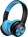Kinderkopfh&ouml;rer Bluetooth, PowerLocus Kinder Kopfh&ouml;rer Kabellos mit LED-Leuchten