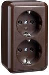 Elso Steckdose 2-Fach 16A Schraubklemme CONTURA, braun, 395402